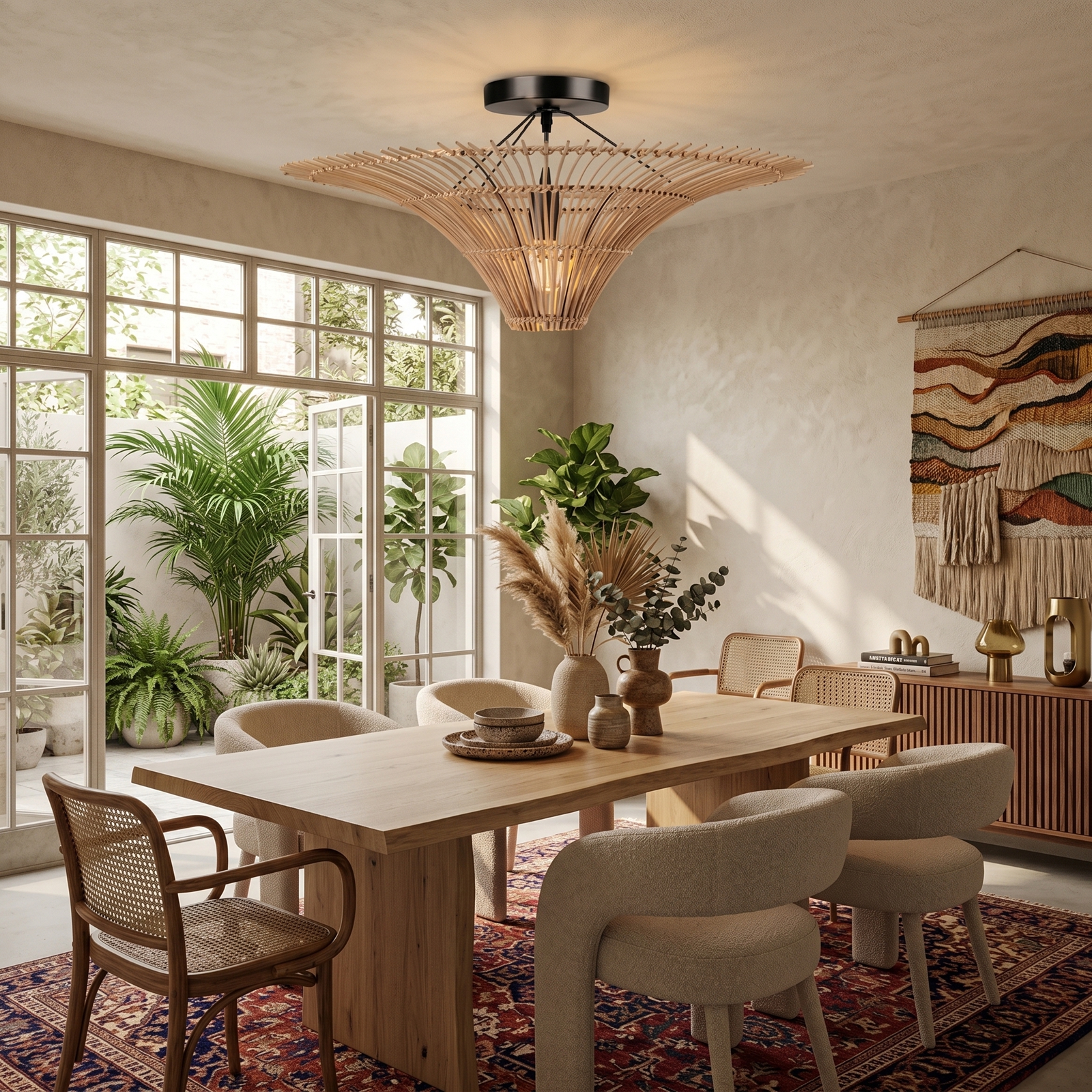 Large Modern Rattan Pendant Light Ceiling Lampshade 80CM