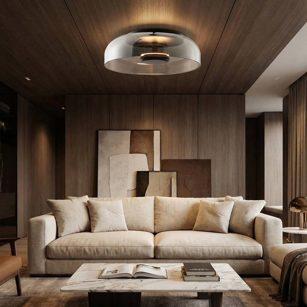 Bowl LED Flushmount Ceiling Lamp Modern Glass Entryway Flush-Mount Light Fixture