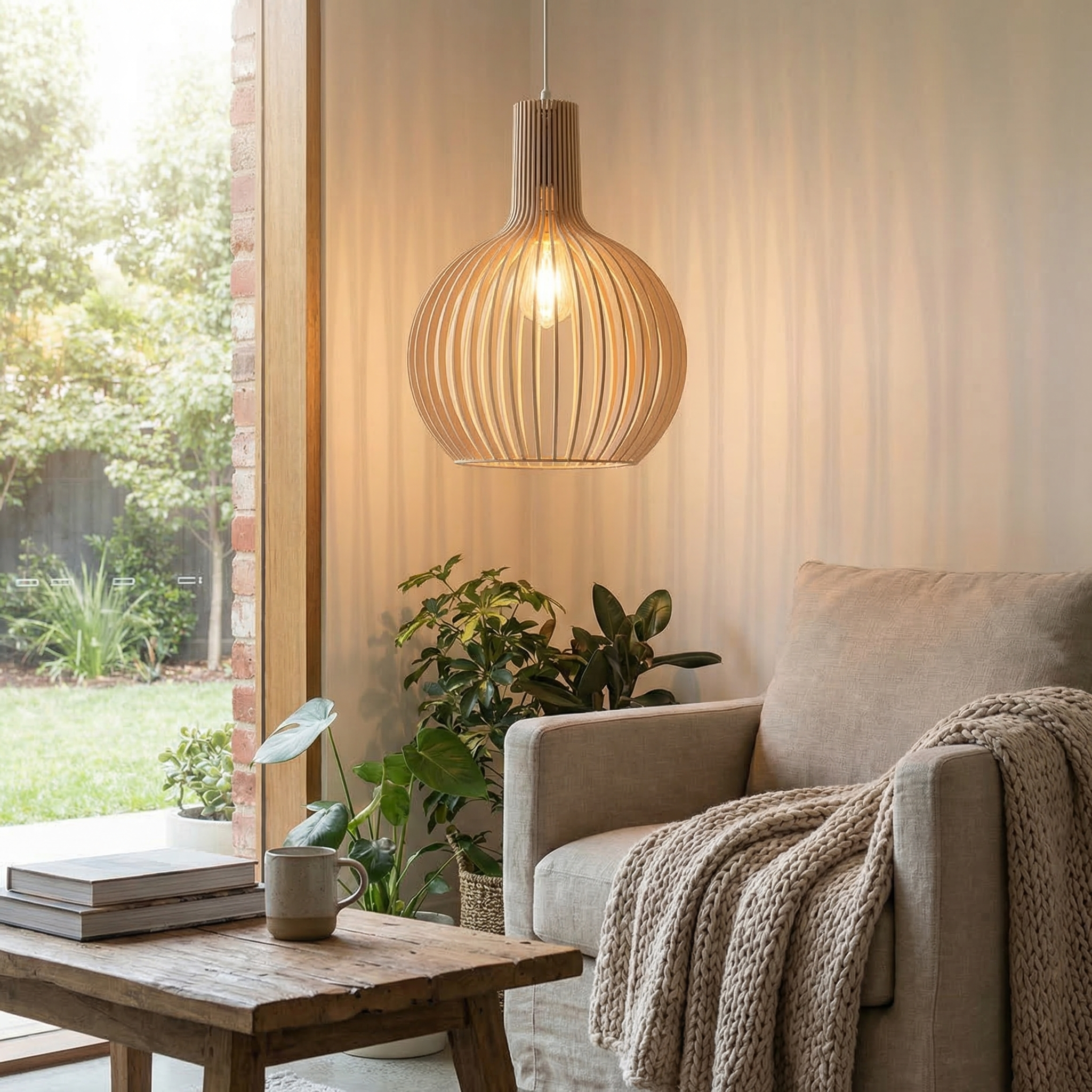 Living Room Wood Birdcage Pendant Light Dining Room Kitchen Chandelier