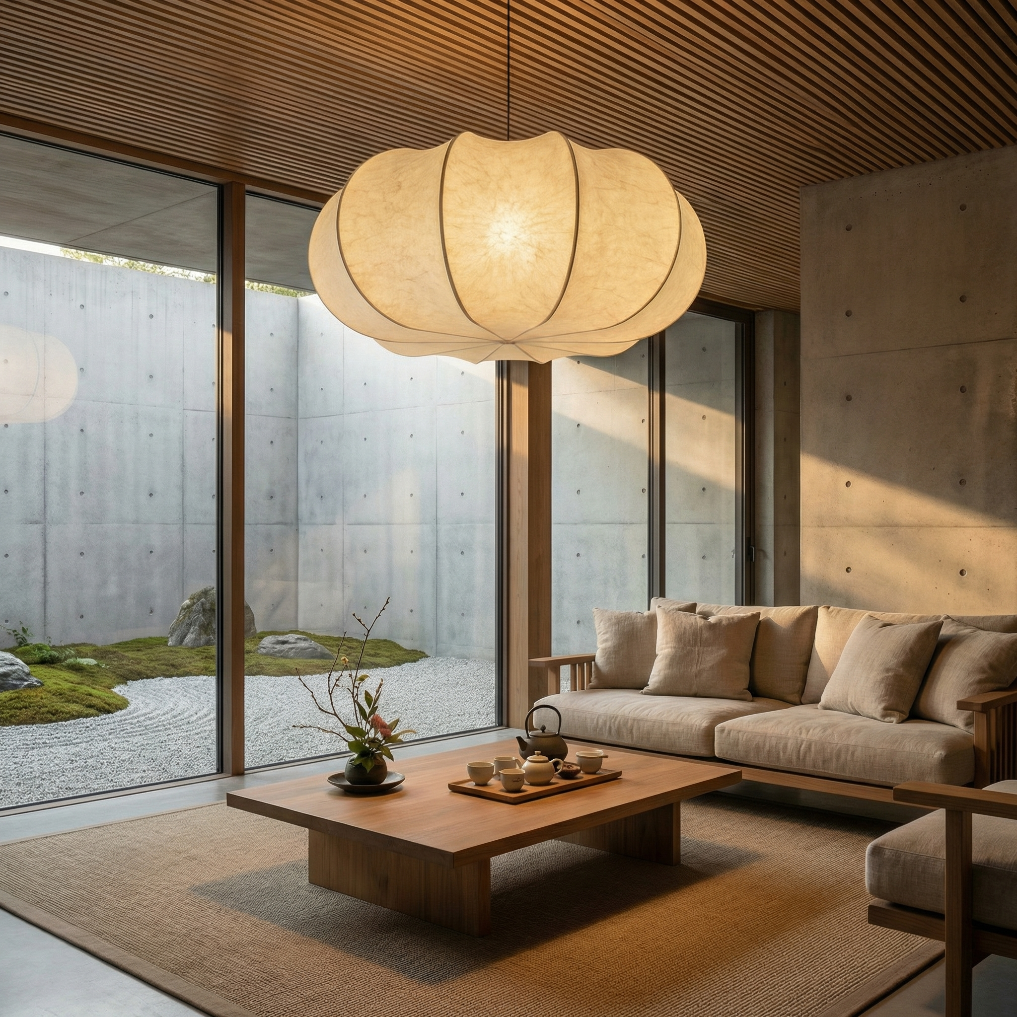 Silk Hanging Chandelier Light Fixture Retro Creative Pendant Lamp