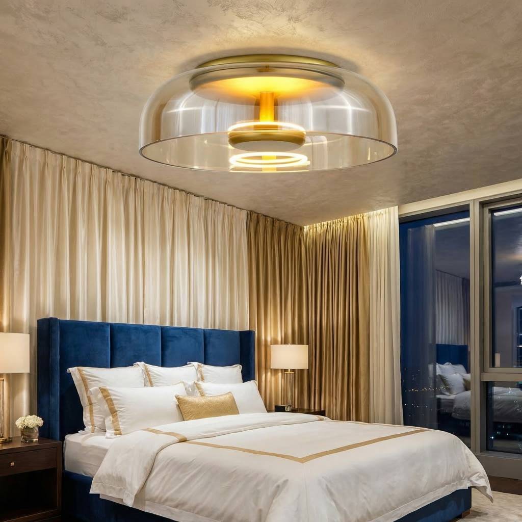 Bowl LED Flushmount Ceiling Lamp Modern Glass Entryway Flush-Mount Light Fixture