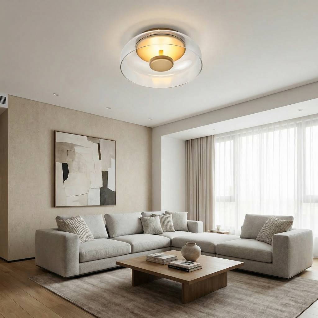 Bowl LED Flushmount Ceiling Lamp Modern Glass Entryway Flush-Mount Light Fixture