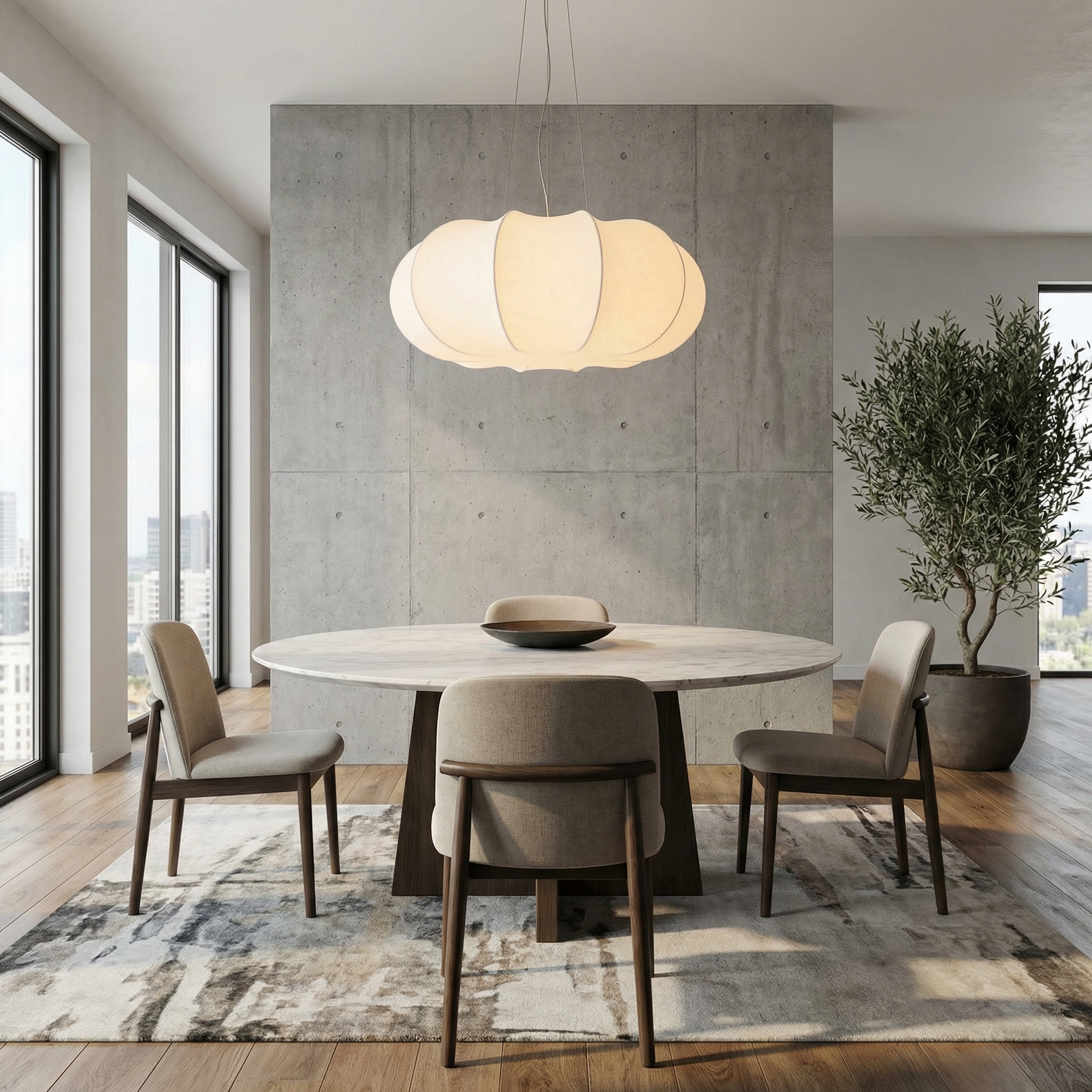 Silk Hanging Chandelier Light Fixture Retro Creative Pendant Lamp