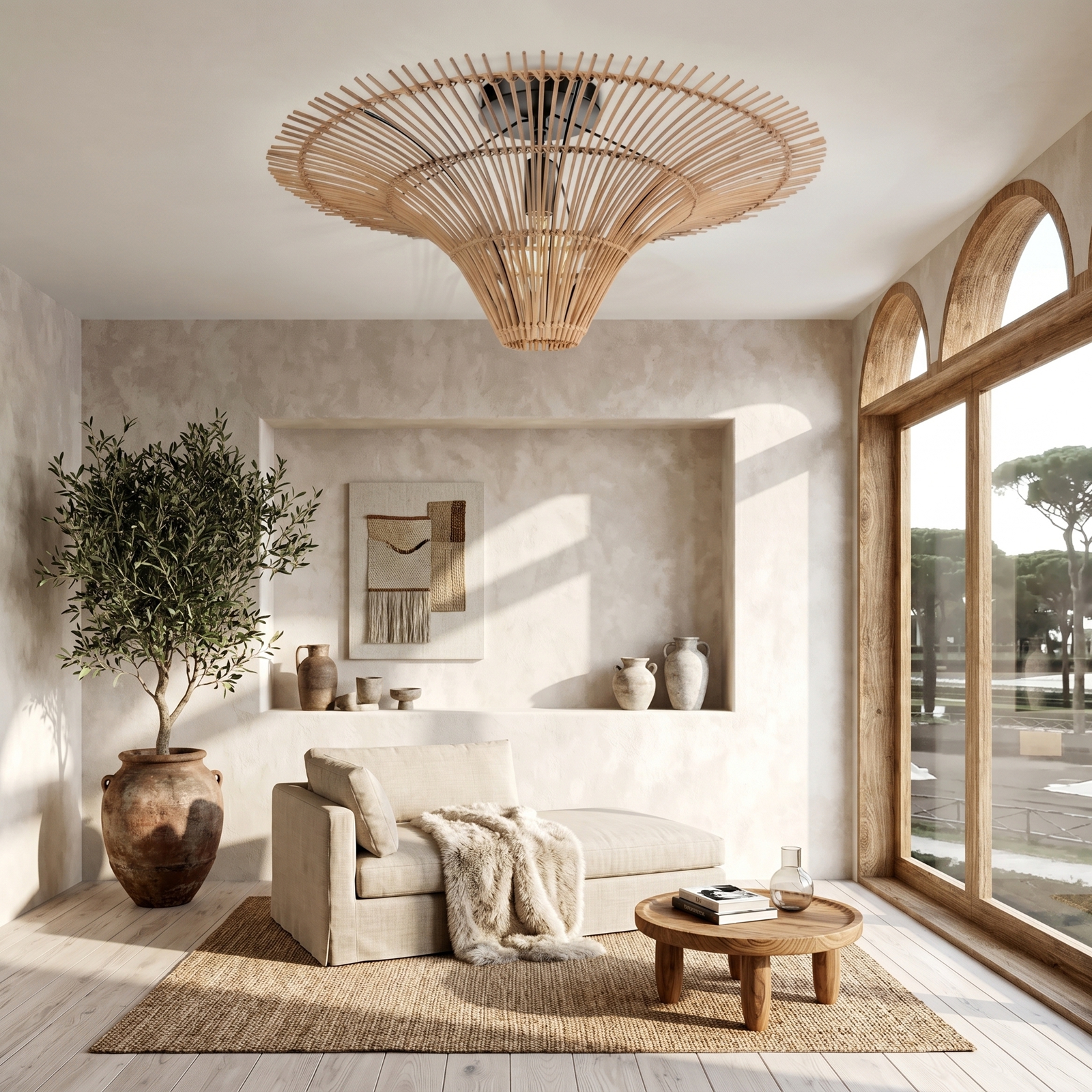 Large Modern Rattan Pendant Light Ceiling Lampshade 80CM