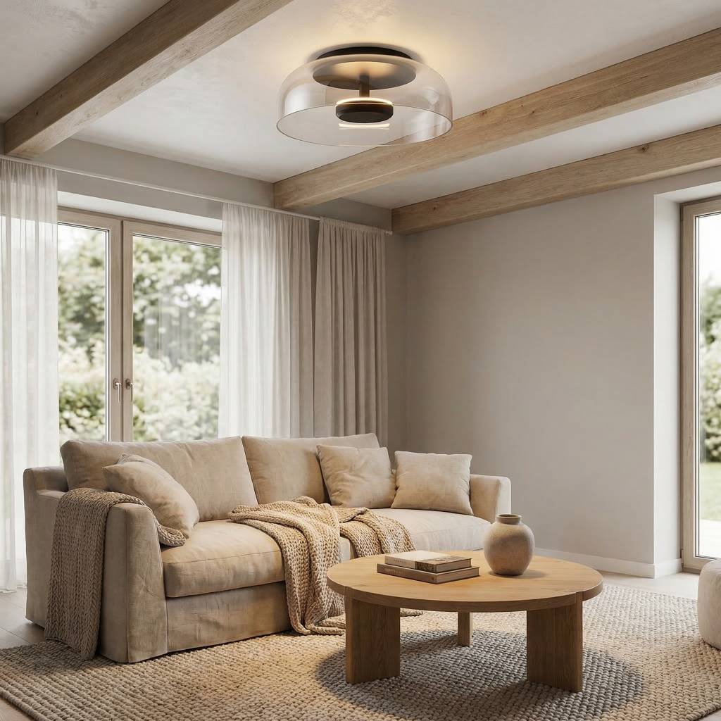 Bowl LED Flushmount Ceiling Lamp Modern Glass Entryway Flush-Mount Light Fixture