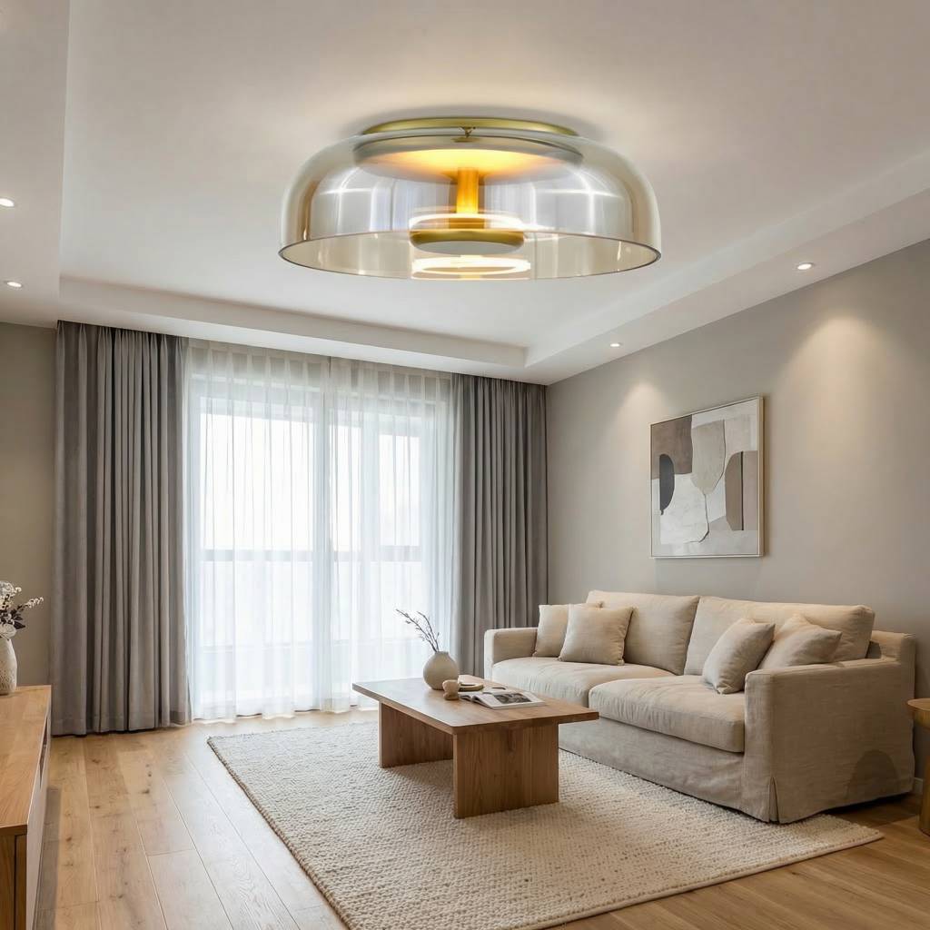 Bowl LED Flushmount Ceiling Lamp Modern Glass Entryway Flush-Mount Light Fixture