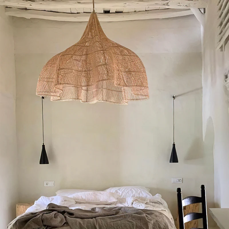 Lamppo Pendant Lights Large Rattan Novelty Hanging Lighting for Dining ...