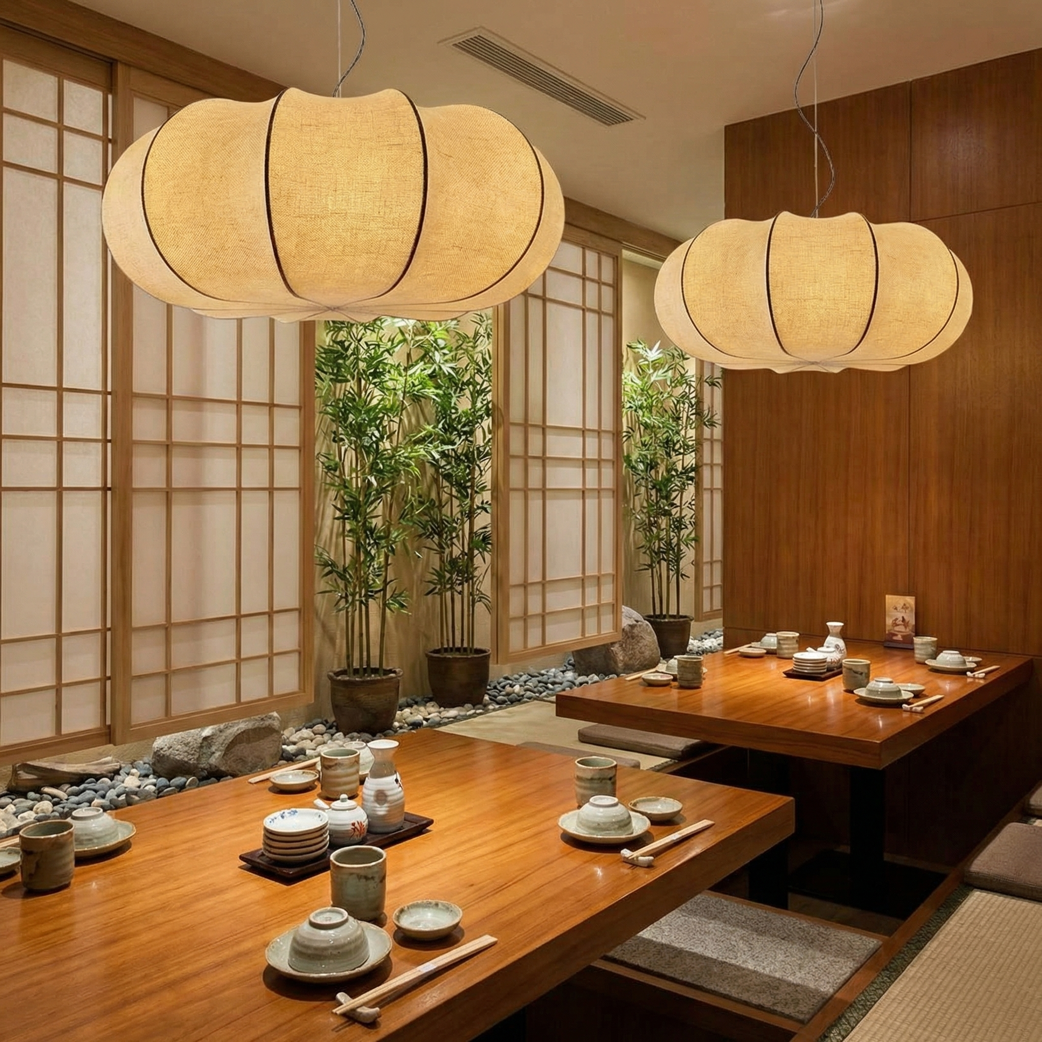 Silk Hanging Chandelier Light Fixture Retro Creative Pendant Lamp