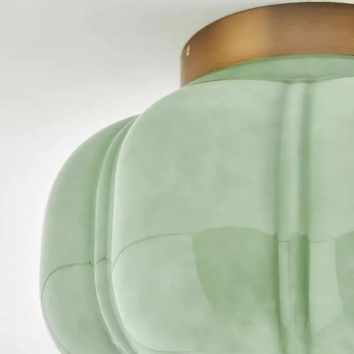 Eloise Retro Milk Glass Semi Flush Mount Ceiling Light