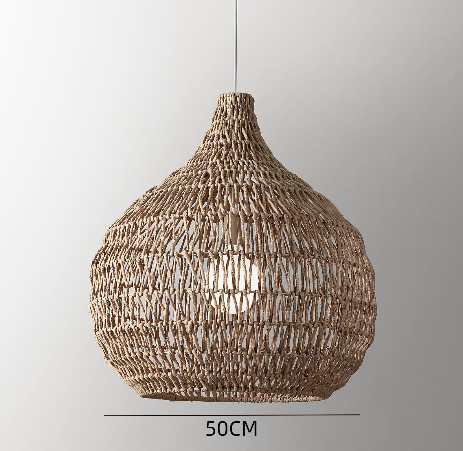 Traditional Pendant Light With Woven Shade