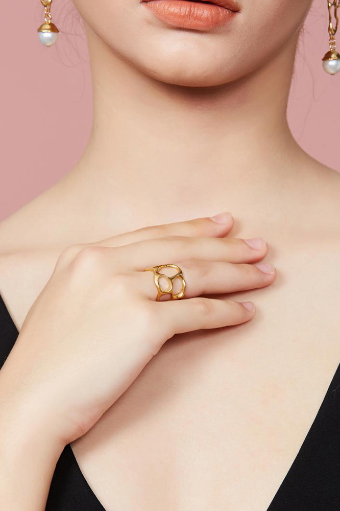 Texture Collection Silver Hollow Ring