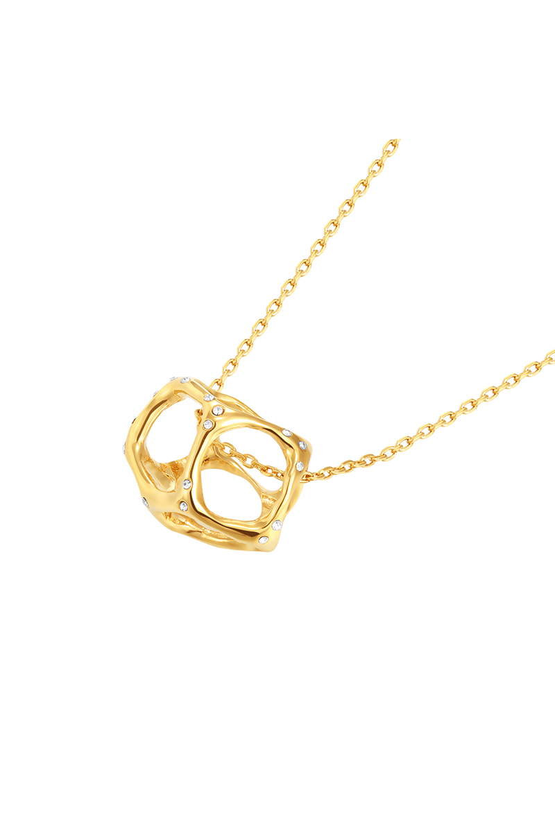 Texture Collection Cubic Collarbone Necklace With Crystal