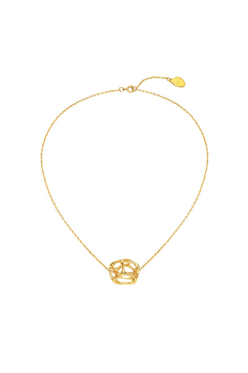Texture Collection Cubic Collarbone Necklace With Crystal