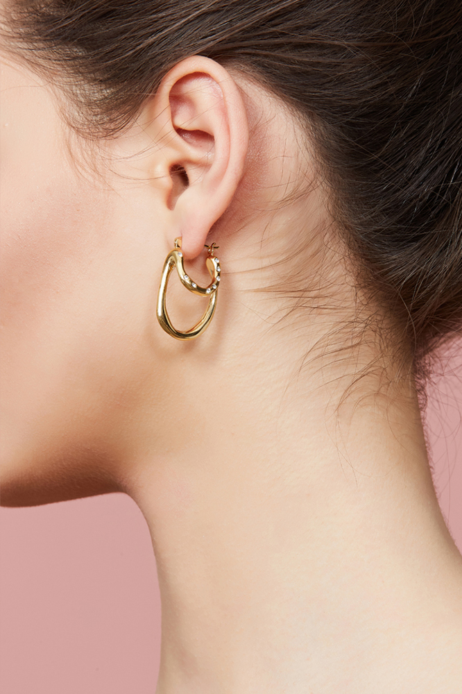 Curvilinear Collection Wrap Around Folding Curve Earrings