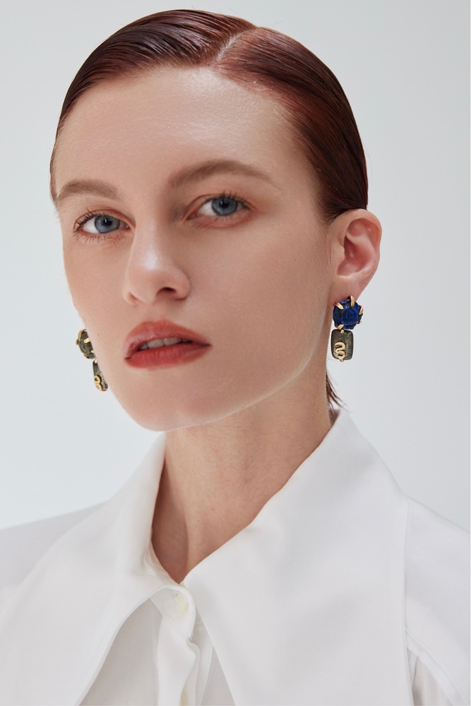 Rose Asymmetrical Earrings