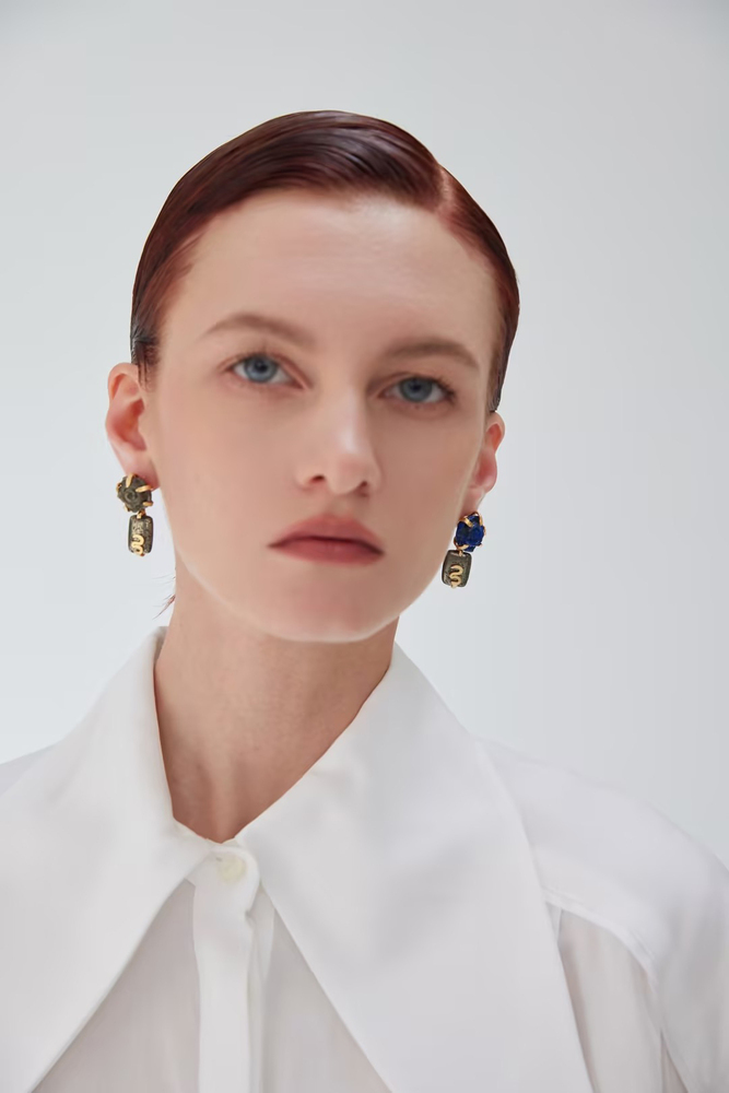 Rose Asymmetrical Earrings