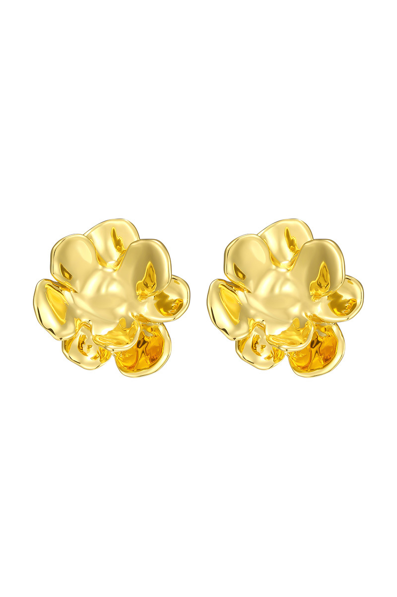 Camellia Collection Petal Golden Studs Earrings