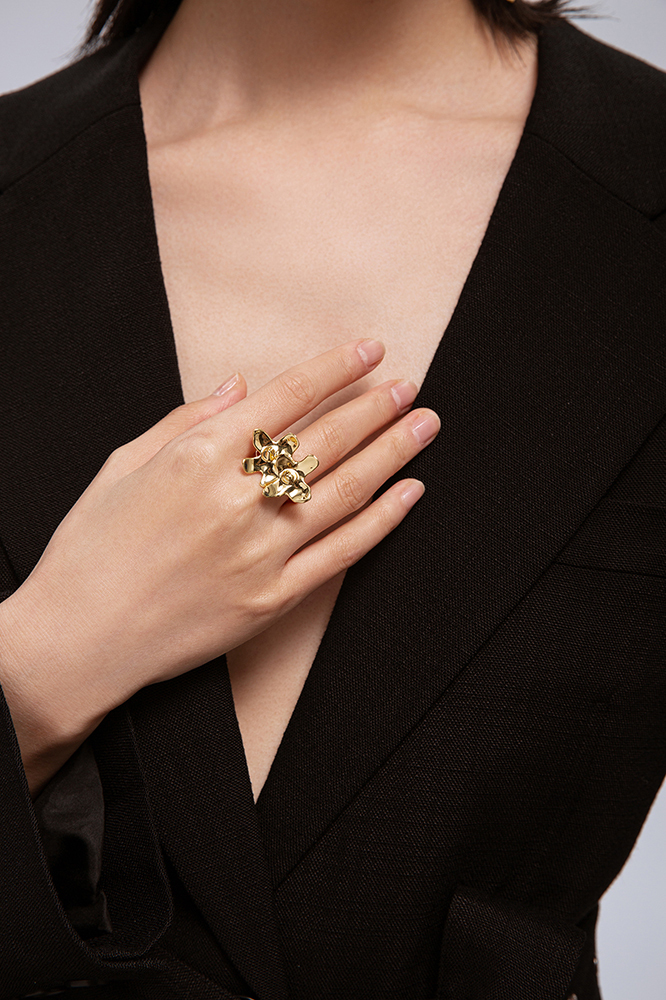 Hydrangea Collection Bifloral Open Ring