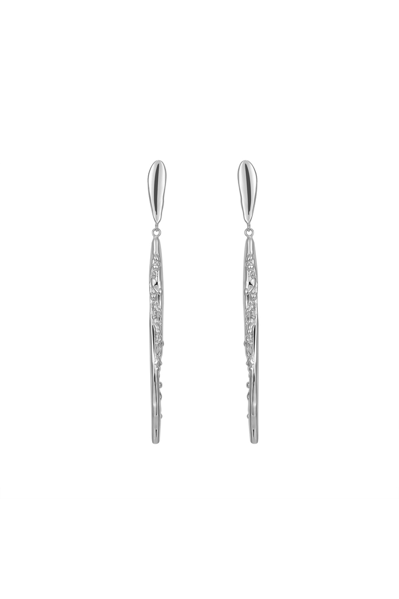 Branches Collection Straight Long Drop Earrings