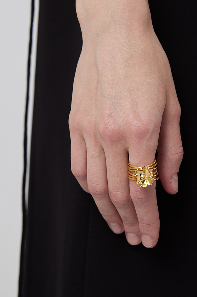 Wild Rose Collection Single Flower Open Ring