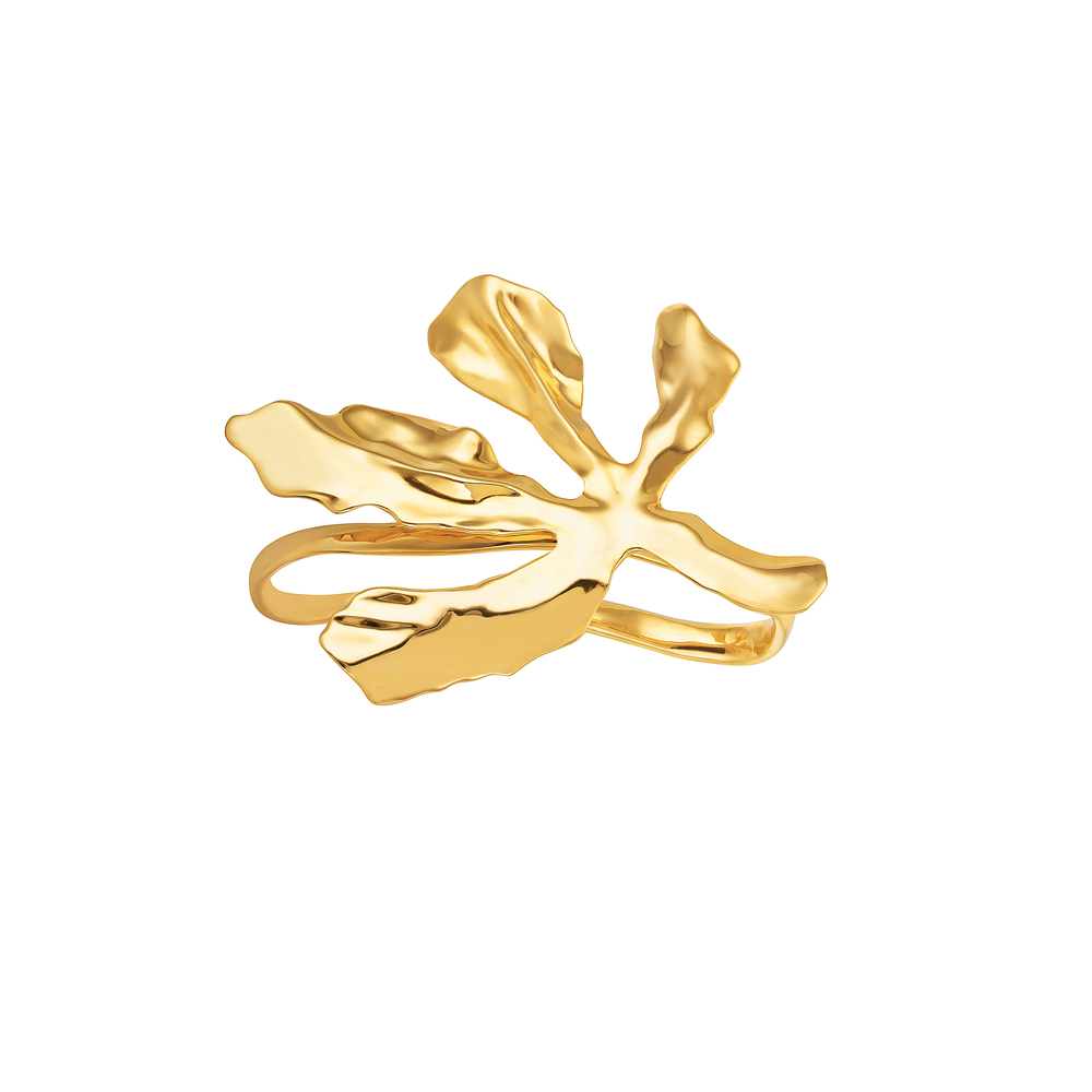 Iris Collection Free Size Flower Shape Three Finger Ring