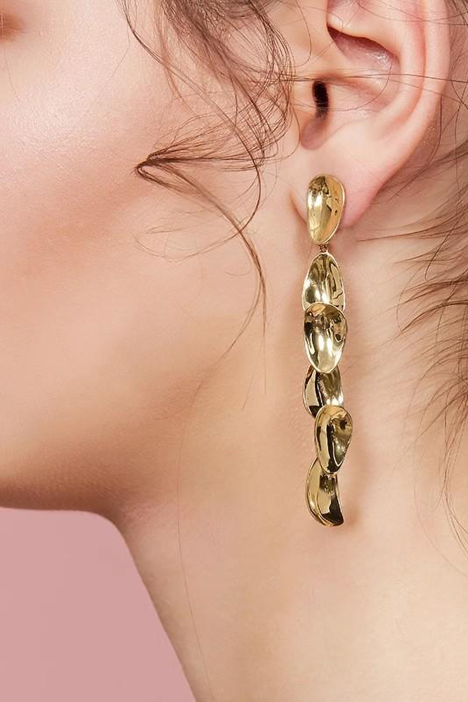 Petals Collection Six Petals Tassel Studs Earrings