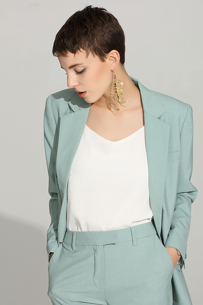 Fern Collection Single Earring With Pearl