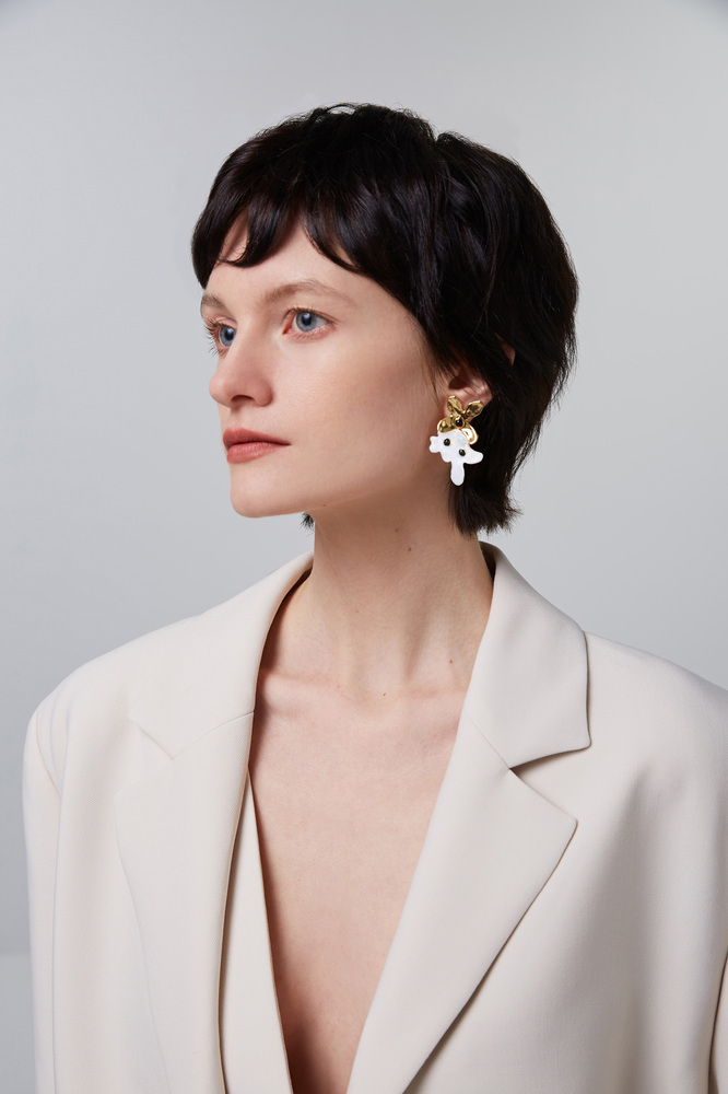 Hydrangea Collection Bifloral Two-Tone Earrings
