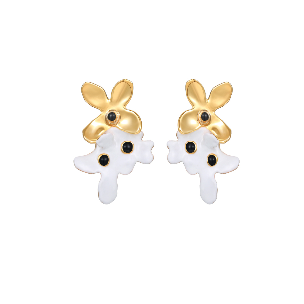 Hydrangea Collection Bifloral Two-Tone Earrings