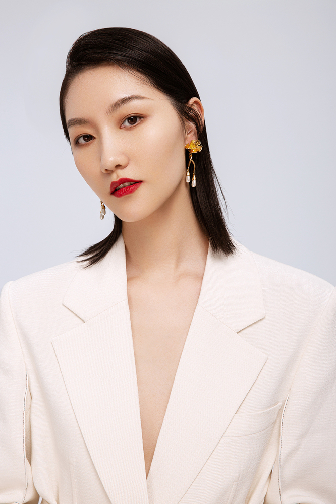 Cosmos Collection With Folding Flower Hyperbolic Earrings