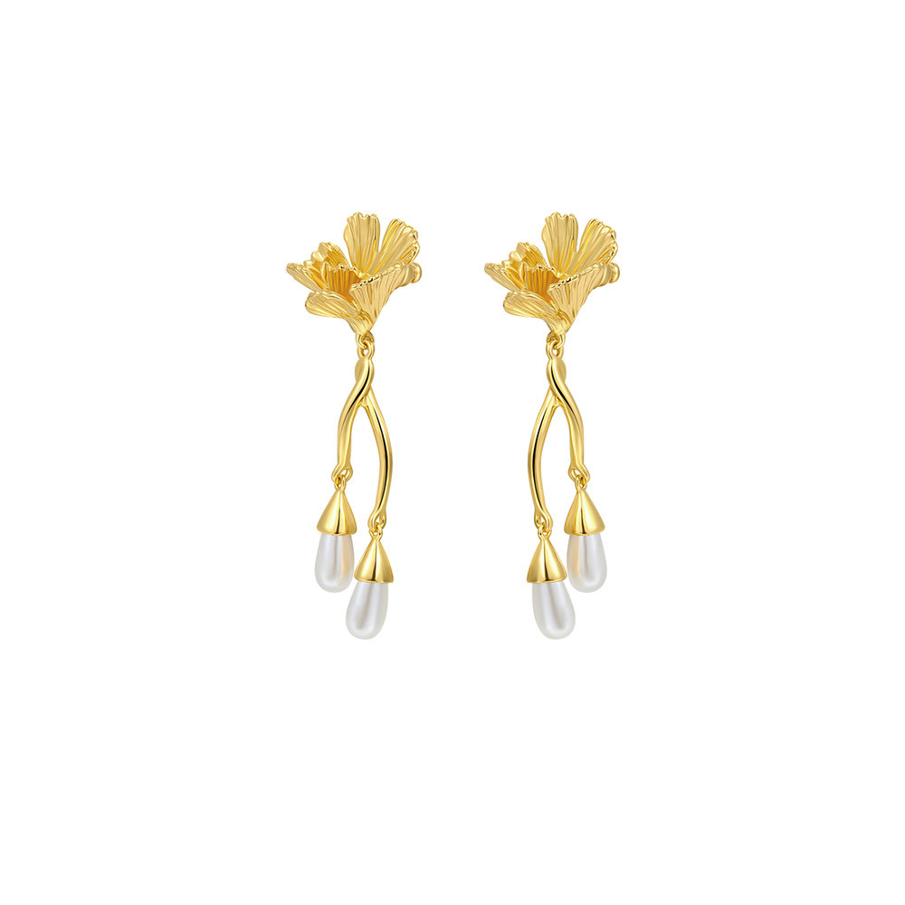 Cosmos Collection With Folding Flower Hyperbolic Earrings