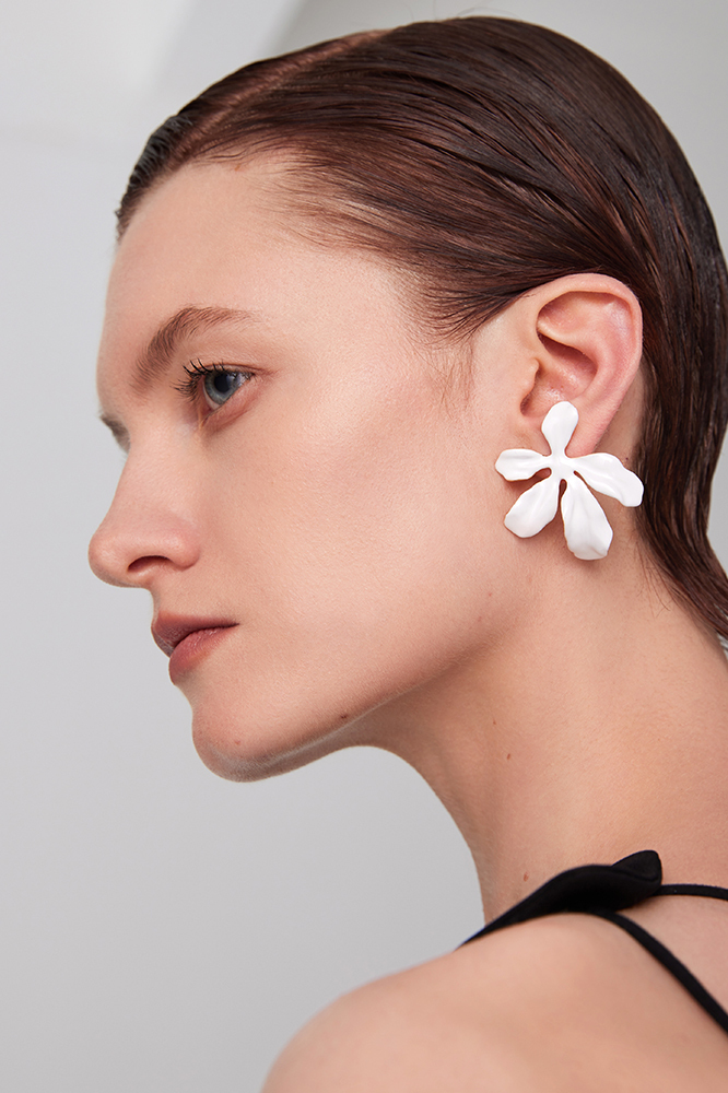 Flower With Iris Collection Five Petals Joint Studs Earrings