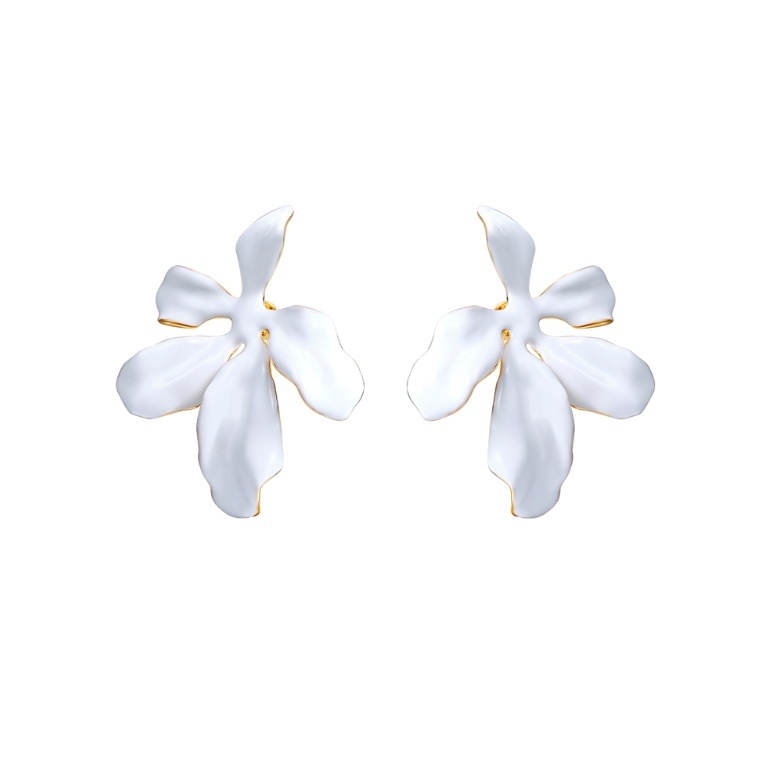 Flower With Iris Collection Five Petals Joint Earrings