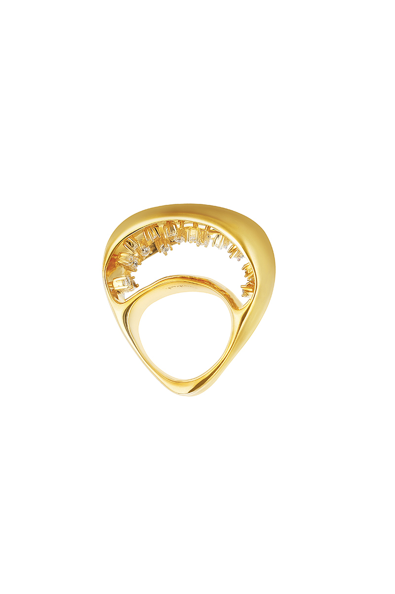 Fig Collection Multi-seed Shape Ring With White Corundum