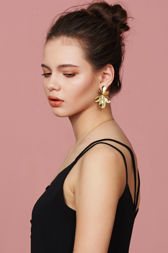 Petals Collection Golden Petals Studs Earrings