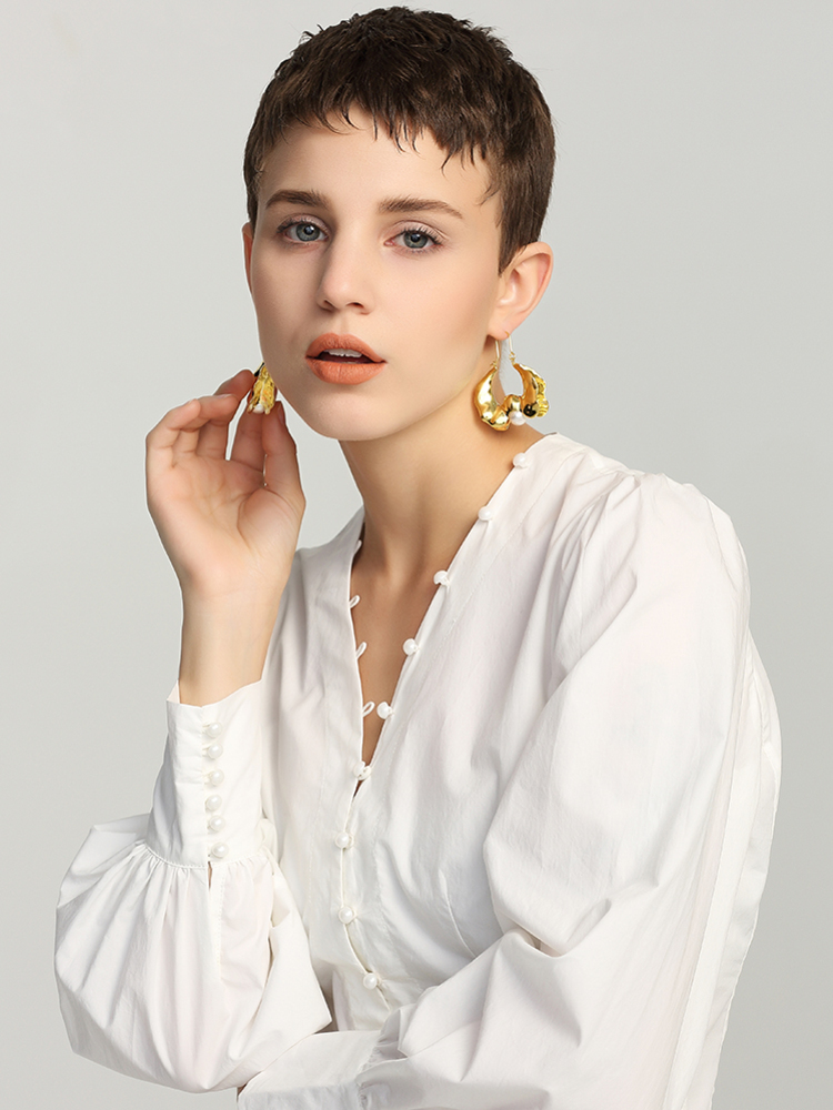 Pearl Earrings 14K Gold Plated