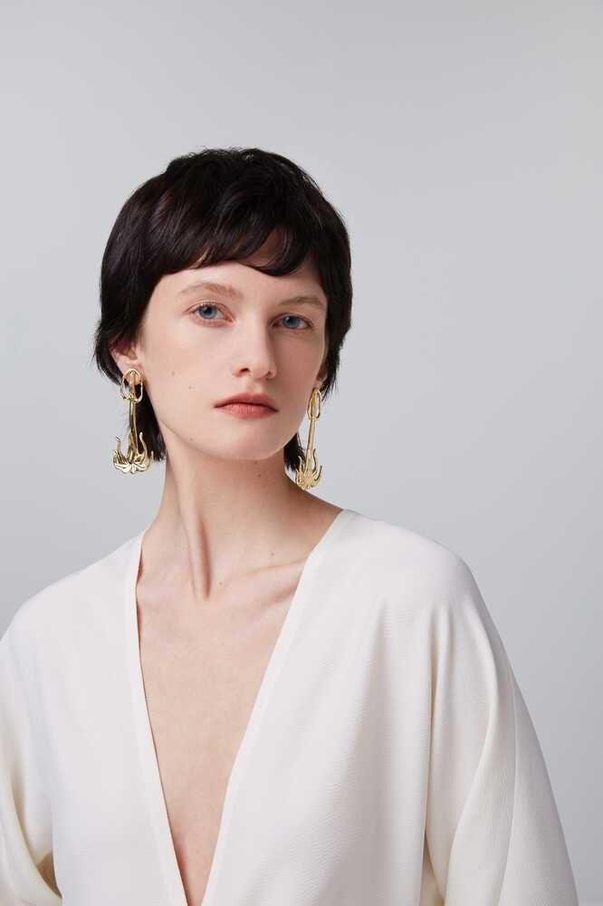 Datura Collection Single Flower Drop Earrings