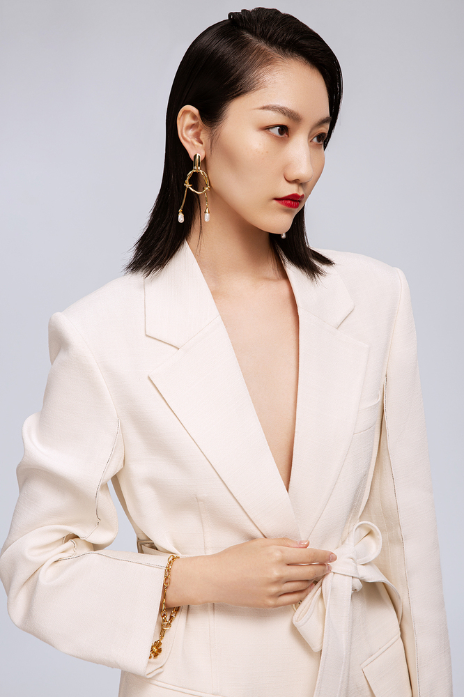 Cosmos Collection With Branches Hyperbolic Earrings