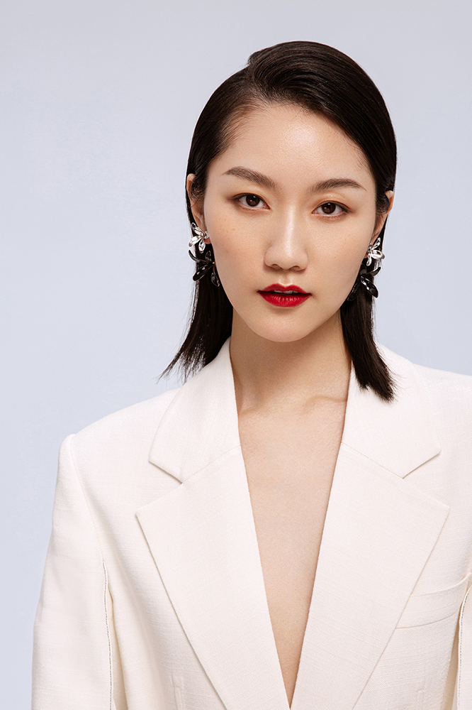 Orchids Collection Two-tone Bifloral Drop Earrings