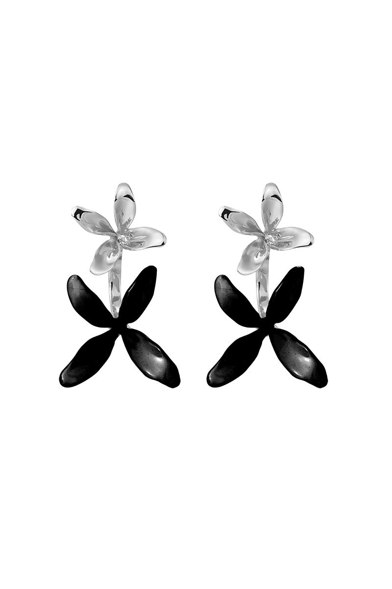 Orchids Collection Two-tone Bifloral Drop Earrings