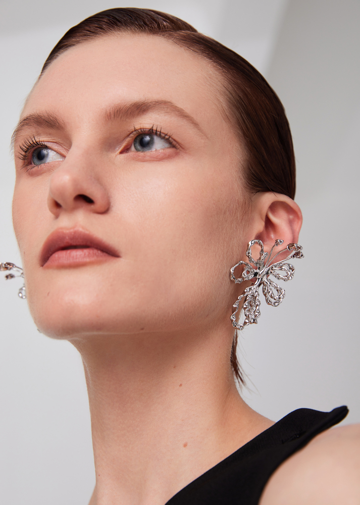 Butterfly Pea Collection Flower Drop Earrings Small Size