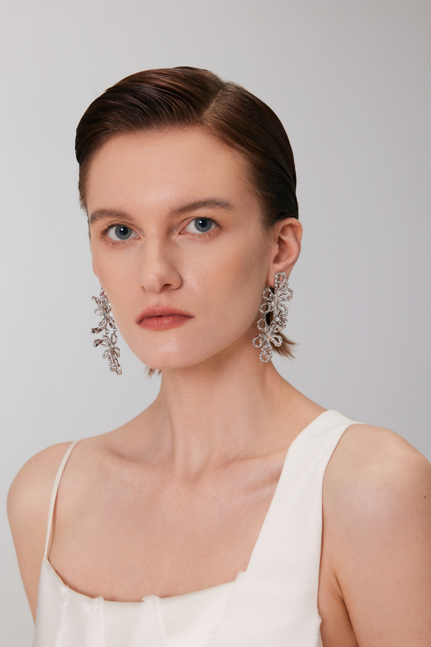 Butterfly Pea Collection Bifloral Flower Drop Earrings