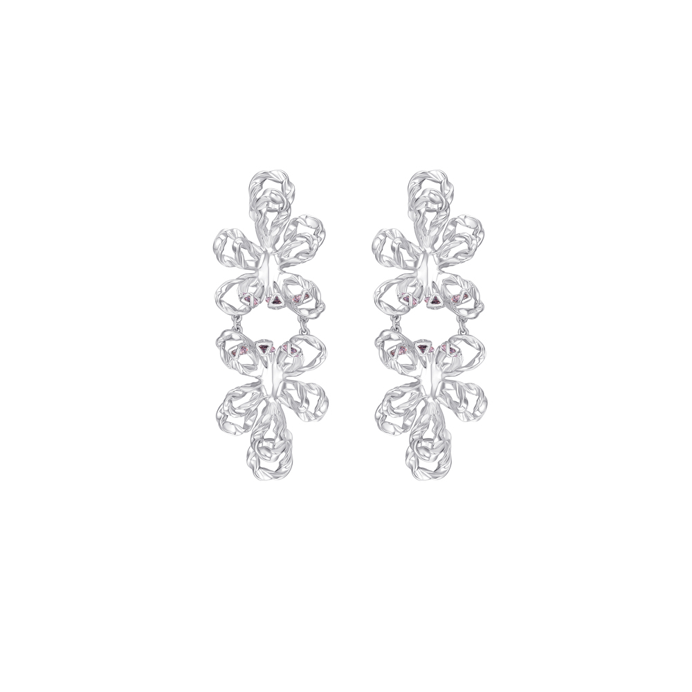 Butterfly Pea Collection Bifloral Flower Drop Earrings