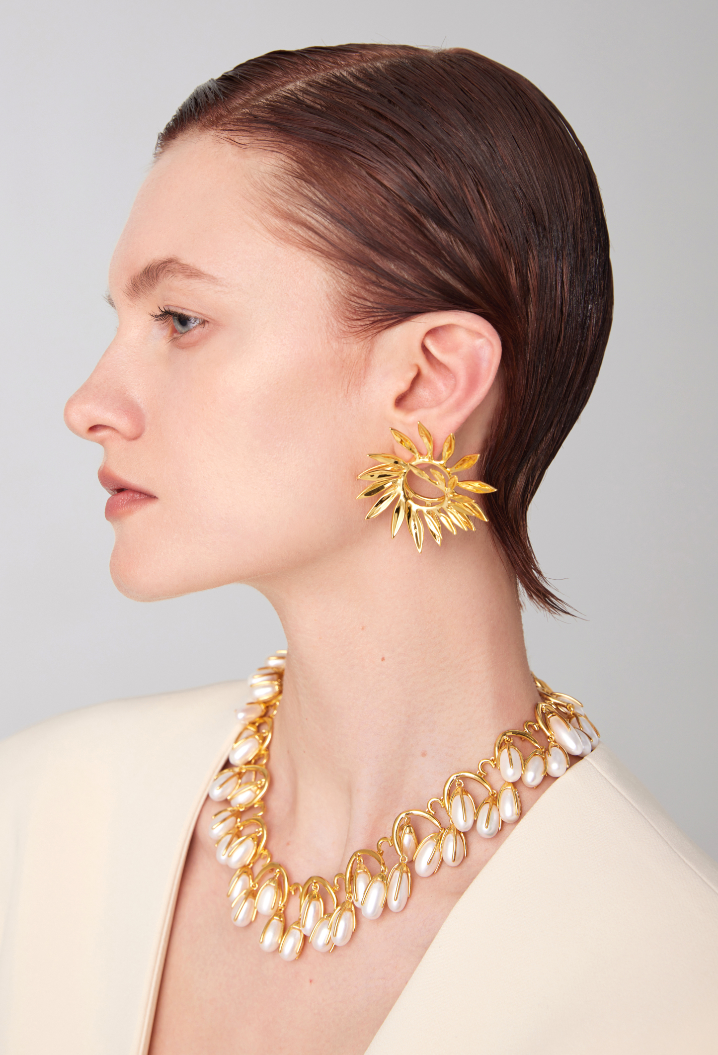Palms Collection Leaf Shape Spiral Earrings