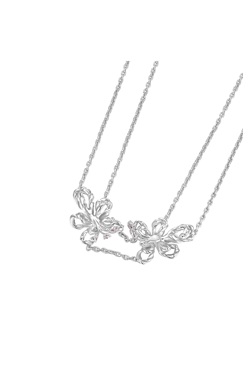 Butterfly Pea Collection Bifloral Flower Necklace