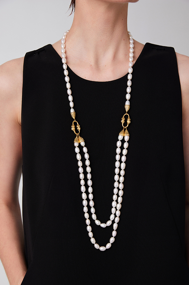 Equisetum Collection Pearl Long Necklace