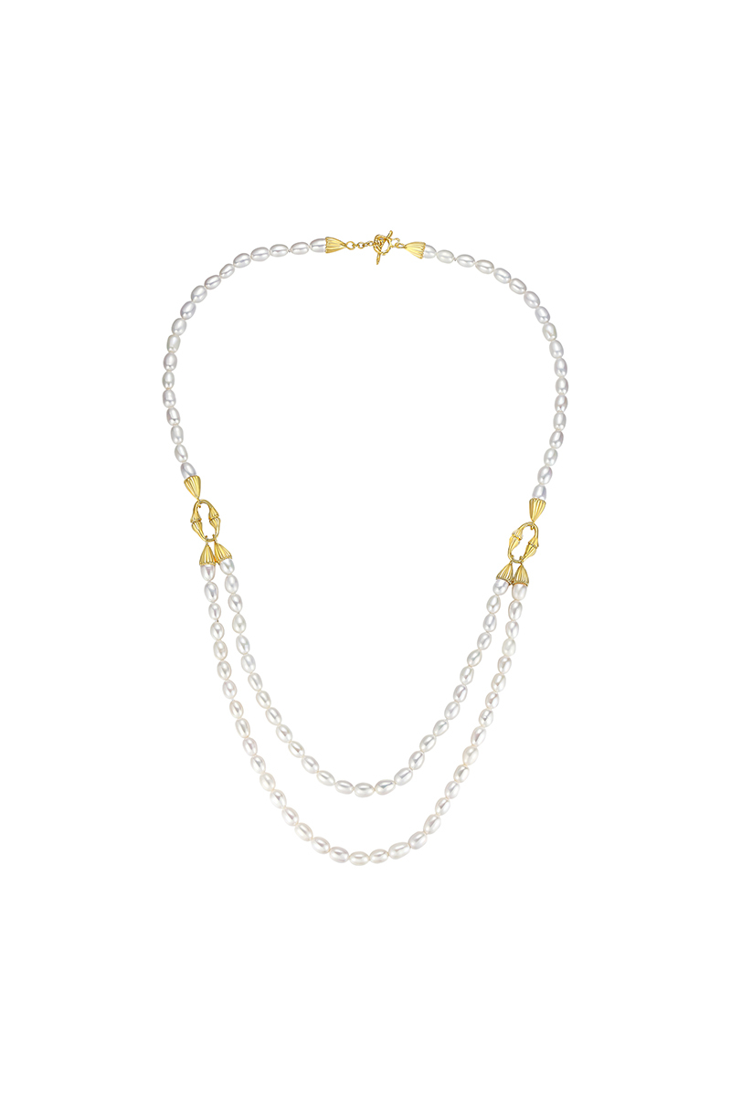 Equisetum Collection Pearl Long Necklace