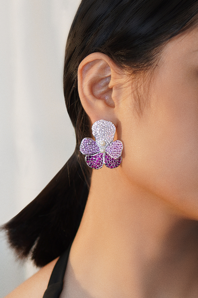 Pansy Collection Flower Shaped Earrings