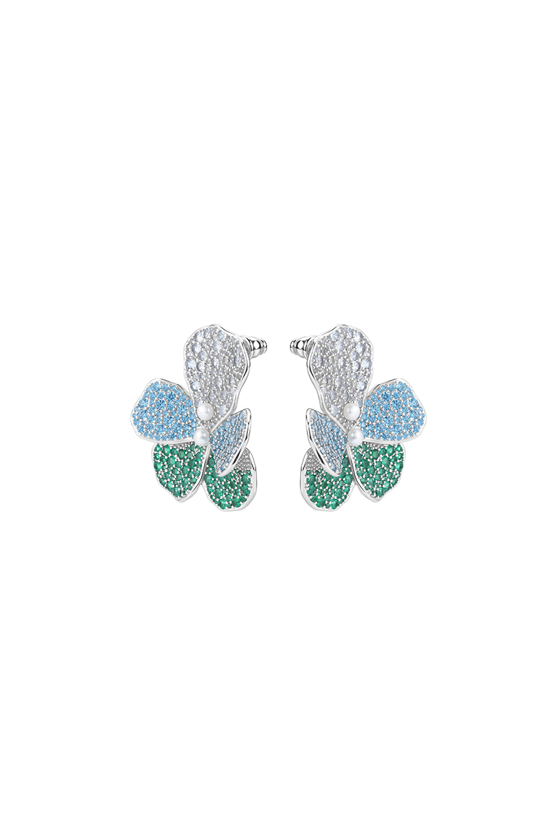 Pansy Collection Flower Shaped Earrings
