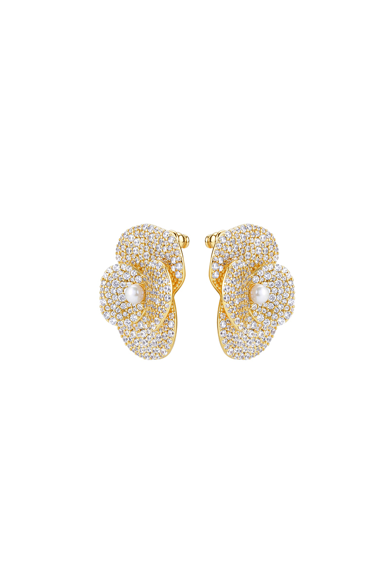 Corn Poppy Collection Little Flower Diamond Earrings